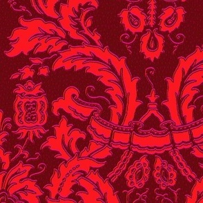Dollhouse Wallpaper Neoclassic Empire Red 