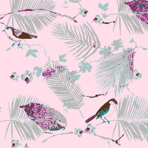 Tropical Birds - pink