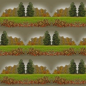 Autumn Fringe and Evergreen - scallop