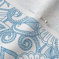 Indian Mandala Henna Design Blue and White 1