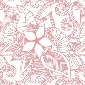 Indian Mandala Henna Design Pink and White