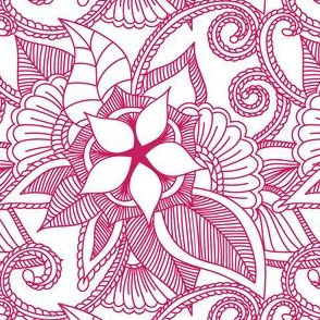 Indian Mandala Henna Design Pink and White