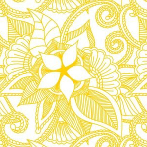 Yoga Indian henna design Sunshine Yellow