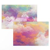  Watercolor pastel clouds