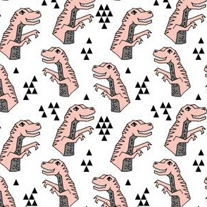 dinosaurs // pink dino fabric girls dinosuars design cute pastels pink dinosaur pink and grey