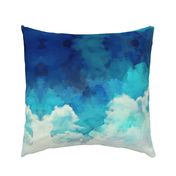 Watercolor Blue and White Clouds
