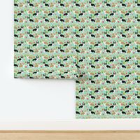 corgi bubble tea boba tea fabric cute kawaii corgis pattern design 