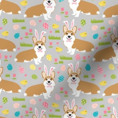 corgi easter bunny pastel spring fabric cute easter design