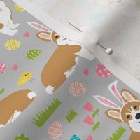 corgi easter bunny pastel spring fabric cute easter design