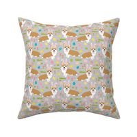 corgi easter bunny pastel spring fabric cute easter design