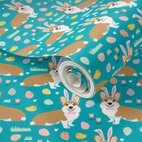 corgi easter bunny pastel spring fabric cute easter design