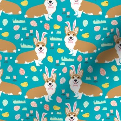 corgi easter bunny pastel spring fabric cute easter design