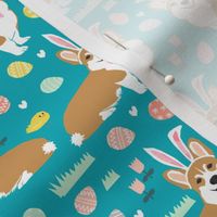 corgi easter bunny pastel spring fabric cute easter design