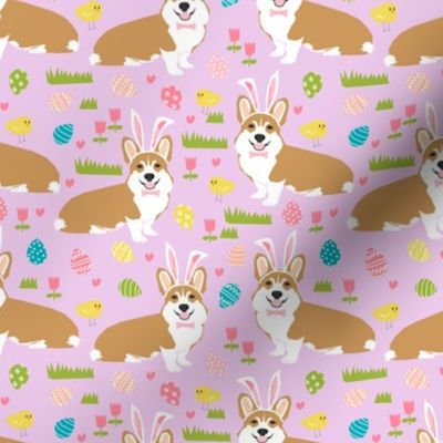 corgi easter bunny pastel spring fabric cute easter design