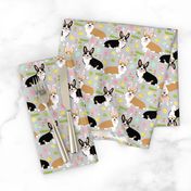 corgi easter bunny pastel spring fabric cute easter design