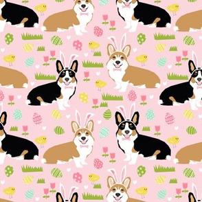 corgi easter bunny pastel spring fabric cute easter design