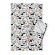 corgi spring florals fabric cherry blossom designs