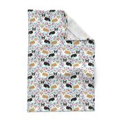 corgi spring florals fabric cherry blossom designs