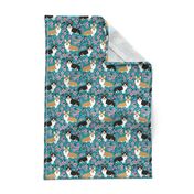 corgi spring florals fabric cherry blossom designs