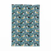 corgi spring florals fabric cherry blossom designs