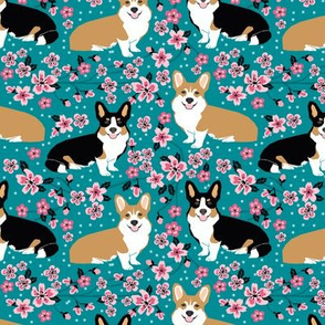 Holiday Cocktail Napkins - Corgi Christmas Candy Cane  by petfriendly Set of 4 Gift For Dog Lover  Corgi Cloth Napkins by Spoonflower