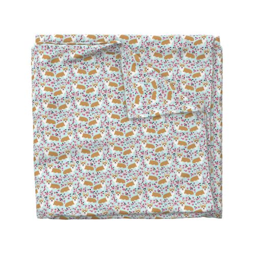 corgi spring florals fabric cherry blossom designs