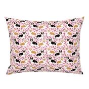 corgi spring florals fabric cherry blossom designs