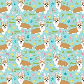 SMALL corgis pastel easter fabric cute easter bunny chicks design