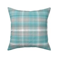 Aqua Gray Plaid