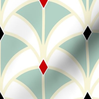 Mint Art Deco Ribbon Weave Mermaid Tail