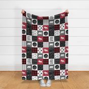 Happy Camper Buffalo Plaid || woodland patchwork wholecloth