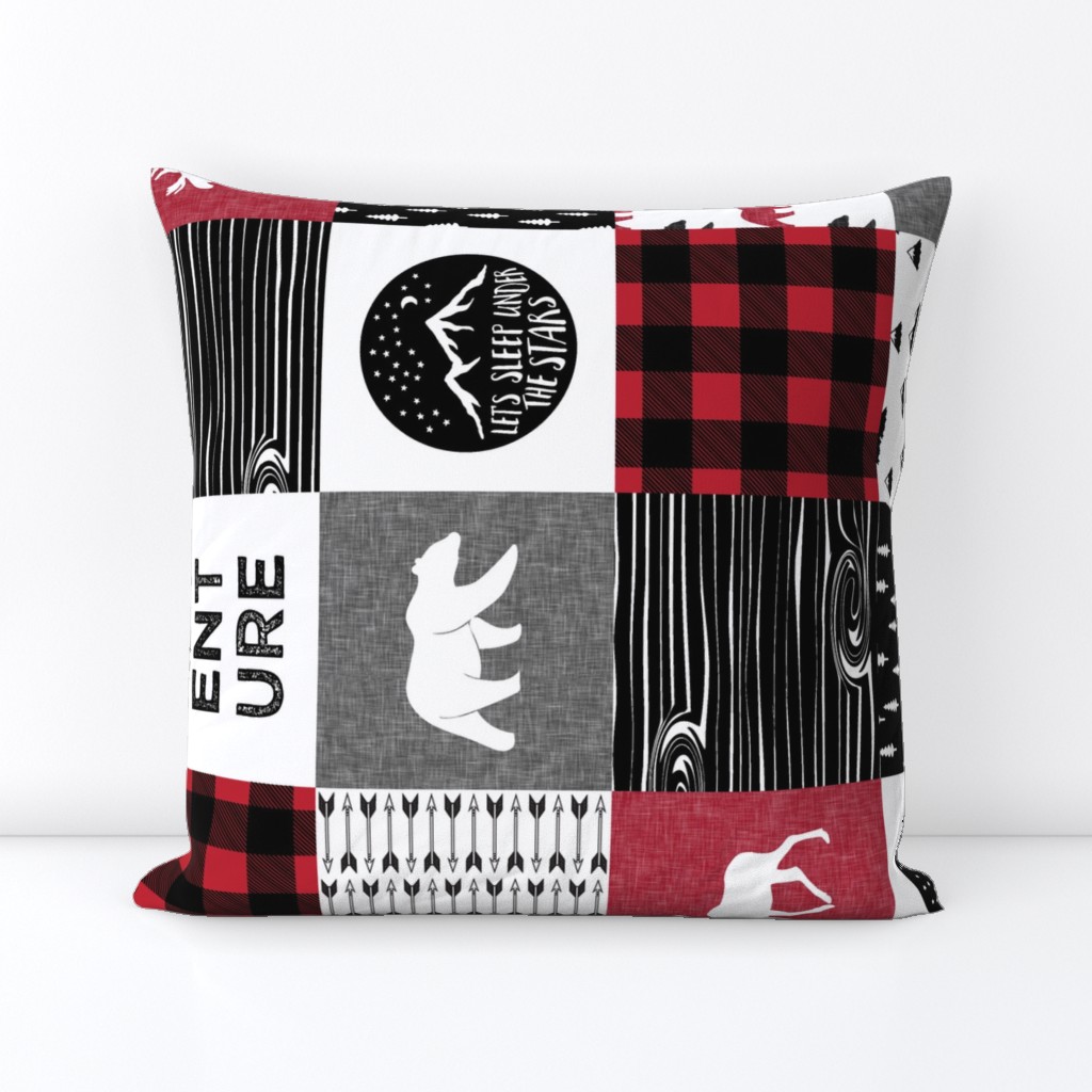 Happy Camper Buffalo Plaid (90) || woodland patchwork wholecloth