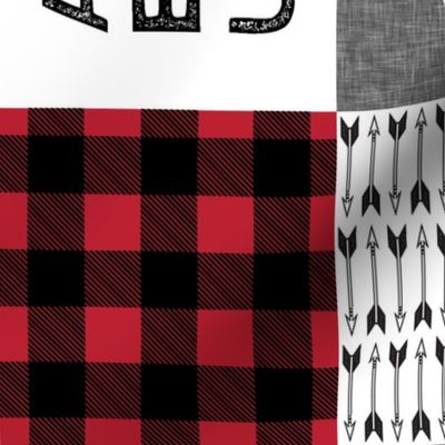 Happy Camper Buffalo Plaid (90) || woodland patchwork wholecloth