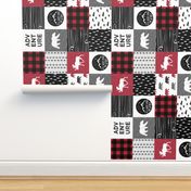 Happy Camper Buffalo Plaid (90) || woodland patchwork wholecloth