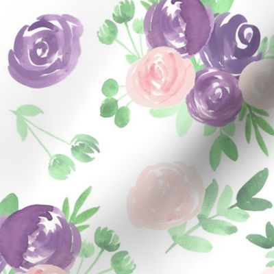 soft floral purple pink watercolor flower