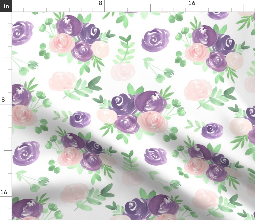 soft floral purple pink watercolor flower