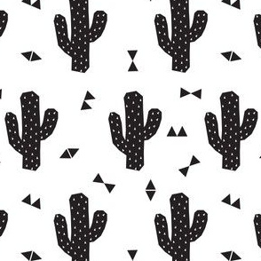 Geo Cactus in Black + White