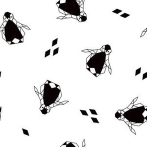 Geo Penguin Toss in Black + White