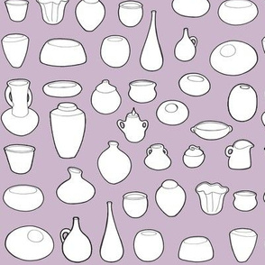 Clay Pots with Dusty Purple Background