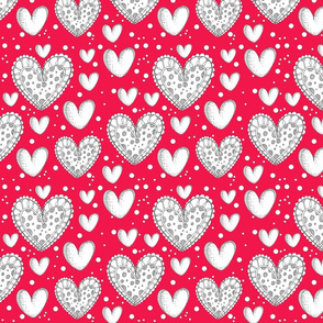 Happy Hearts Red Background