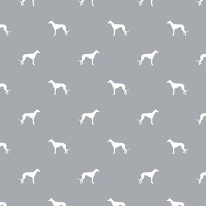 quarry grey greyhound silhouette dog fabric grey design