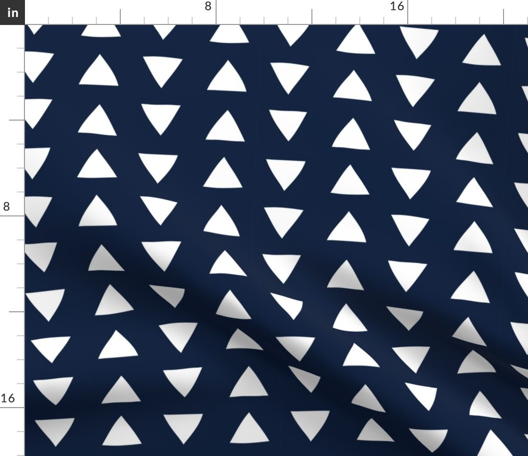 navy hand drawn triangles
