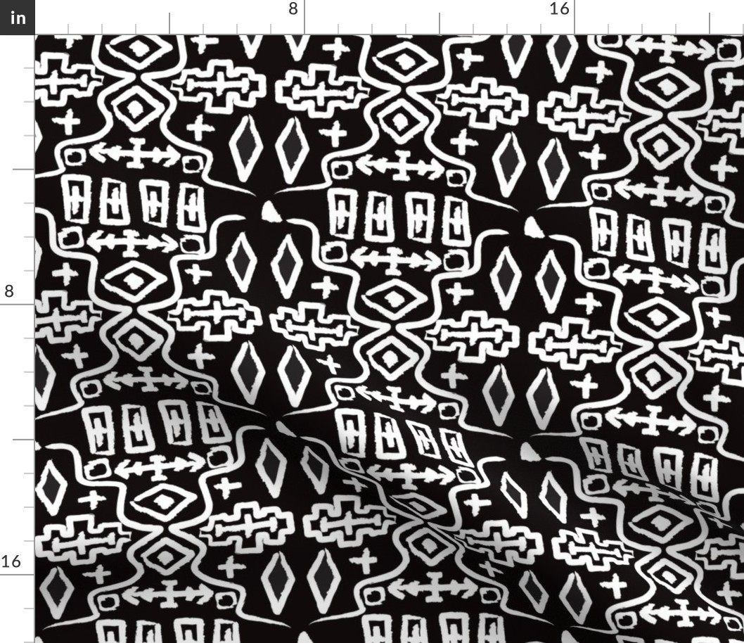 Abstract Mudcloth in Black + White