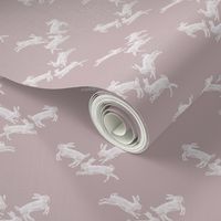 Running Rabbits Pink Linen