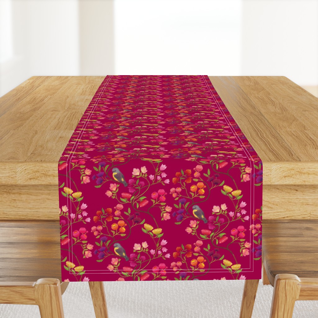 Embroidered Chinoiserie Ruby