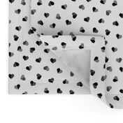 Abstract scandinavian style pastel gray hearts love print for Valentine black and white small