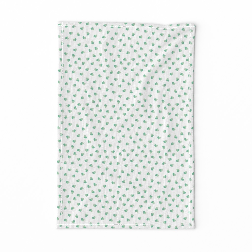 Abstract scandinavian style pastel mint hearts love print for Valentine small