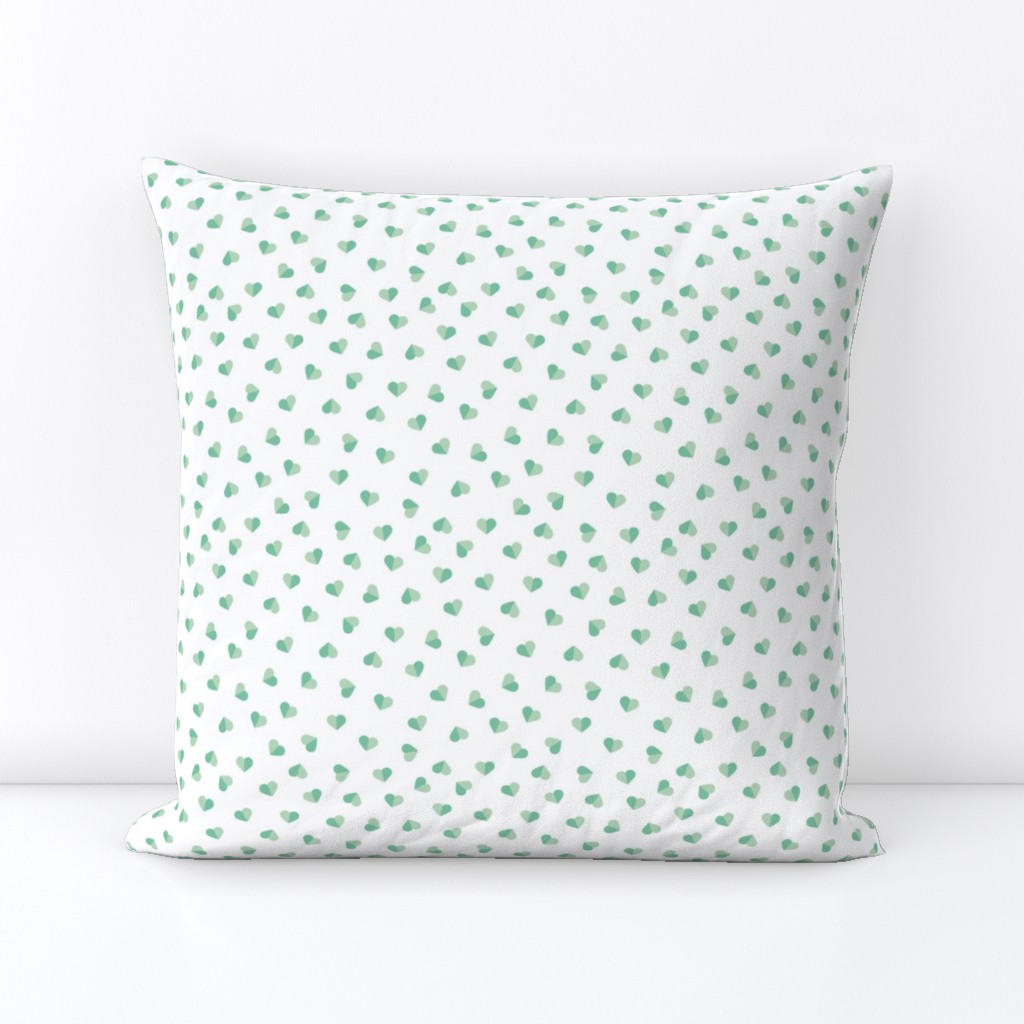 Abstract scandinavian style pastel mint hearts love print for Valentine small