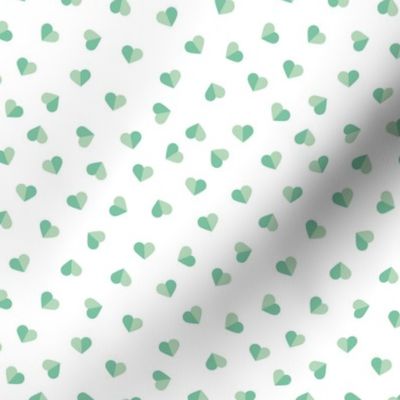 Abstract scandinavian style pastel mint hearts love print for Valentine small