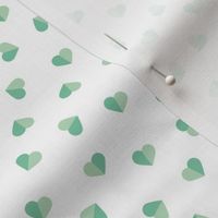 Abstract scandinavian style pastel mint hearts love print for Valentine small